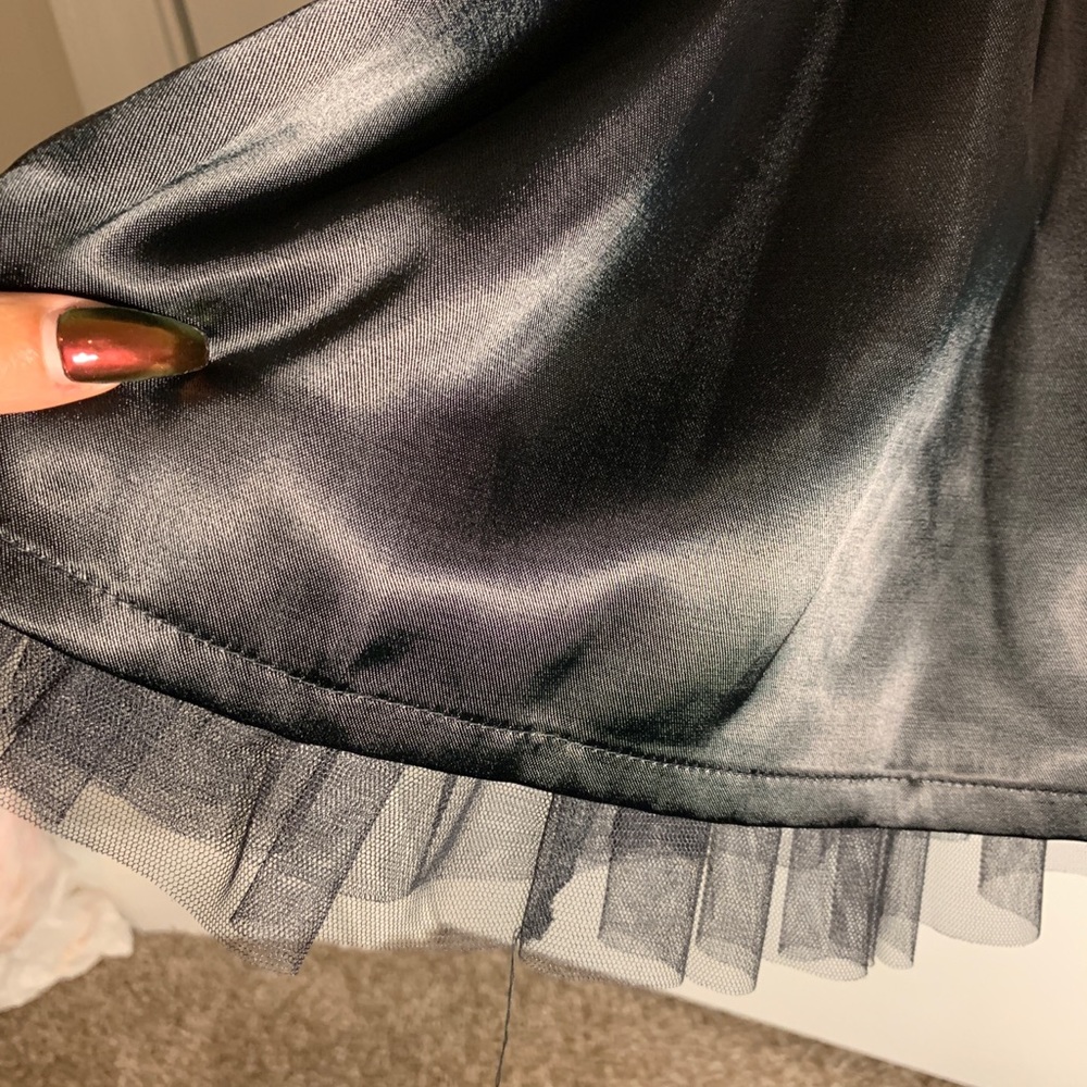 Black silk skirt